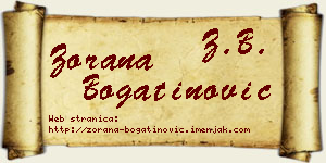 Zorana Bogatinović vizit kartica